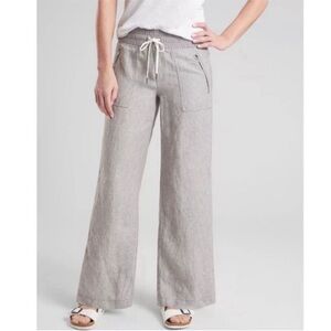 Athleta Cabo Linen Wide Leg pants gray size 12